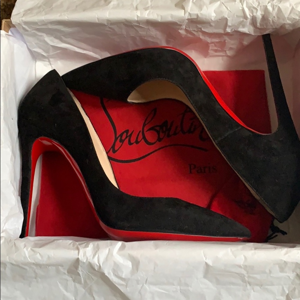 So KATE 120 Black Suede Stiletto Shoes.